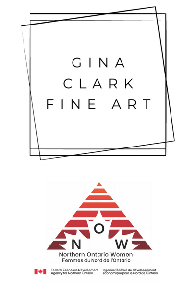 Gina Clark Fine Art Logo and Northern Ontario Women Federal Economic Development Agency for Northern Ontario Logo