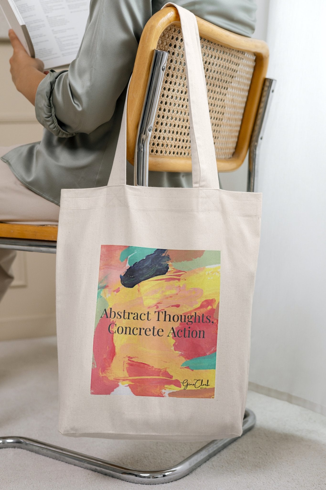 Abstract Thoughts, Concrete Action: Eco-Friendly Statement Tote - Gina Clark Fine Art